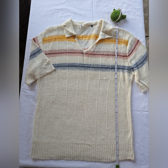vintage knit shirt sleeved top - Picture 4 of 6